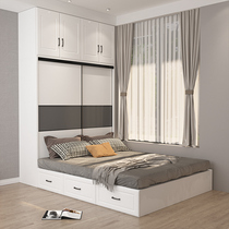 Tatami wardrobe bed integrated cloakroom with desk closet combined small family type multifunctional childrens bed customizable