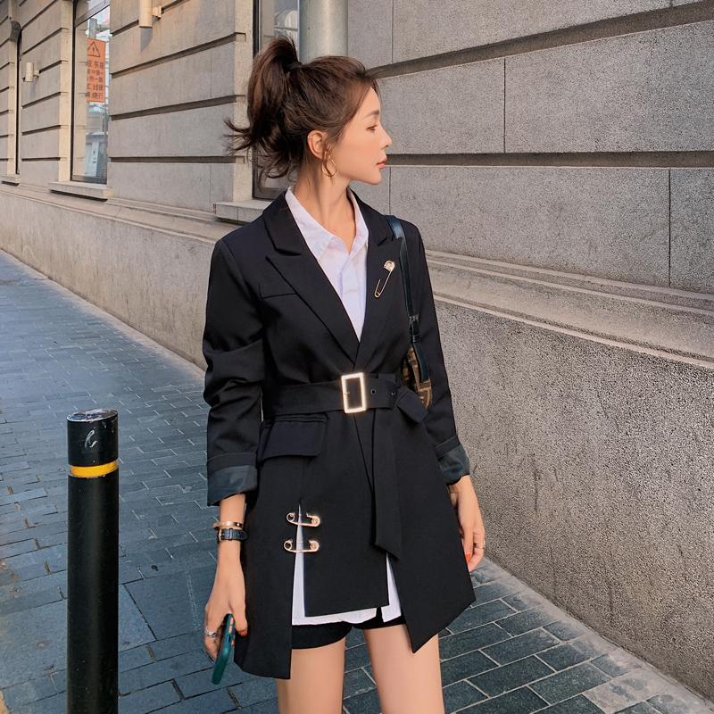 Lecea Alice Black Fried Street Suit Jacket Woman 2022 Spring new cashew slim temperament little western suit