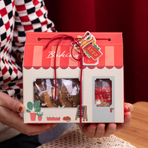 New Year House Windows Sugar Cream Biscuit Packaging Box Spring Festival Bull Rolling Sugar Ginger Cake Box Candy Snowflake Crisp Gift Box