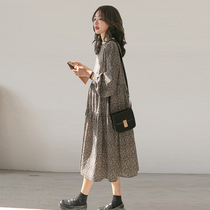 Pregnant womans spring clothing dress with long dress in a dress and a dress for a long dress and a long dress for pregnant women with a large size