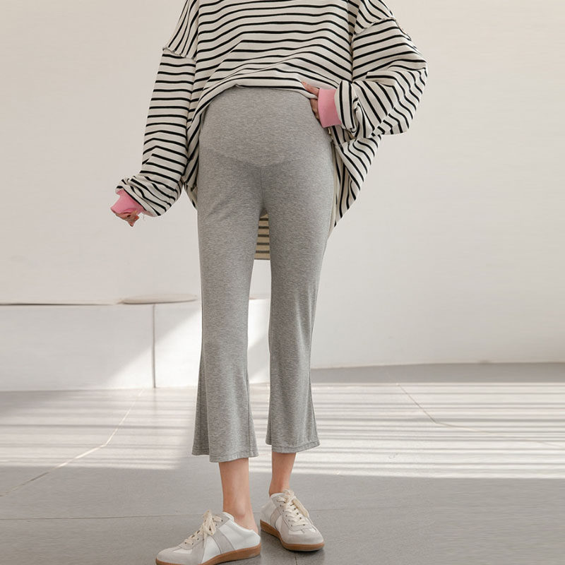 Pregnant women's pants, women's summer style, flared eight-point pants, pure cotton, soft and comfortable elastic pants, summer thin section, pregnant women's underwear