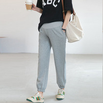 Pregnant Woman Casual Pants Spring Fall Outside Wearing Long Pants Loose Big Code High Waist Comfort Pregnant Woman Sports Pants Woman 2021 new