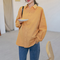 Pregnant Woman Shirt 2022 Spring New Pregnant Woman Spring Dress Long Sleeve Blouse Loose Big Code Pregnancy Early Spring Shirt