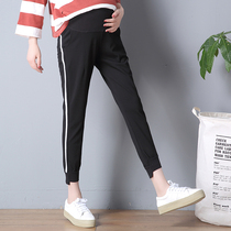 Pregnant woman nine-minute pants in autumn summer thin wear casual sports belly trousers Harlan loose small pants loose large yards