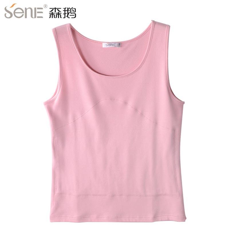 Sengoose Autumn Winter Warm Vest Double Layer Thickened Beating Bottom Woman Warm-up Body Repair U Type of Words Underwear 35000