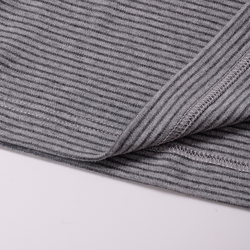 Sen Goose Cotton Stripe Foundation Đồ lót nam Loose Round Cổ áo ấm Đồ lót trung niên Qiuyi Qiuku Set đồ bộ