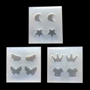 Pha lê tự làm Epoxy uv Epoxy Mini Wings Moon Stars Crown Hand Stud Vòng cổ khuôn