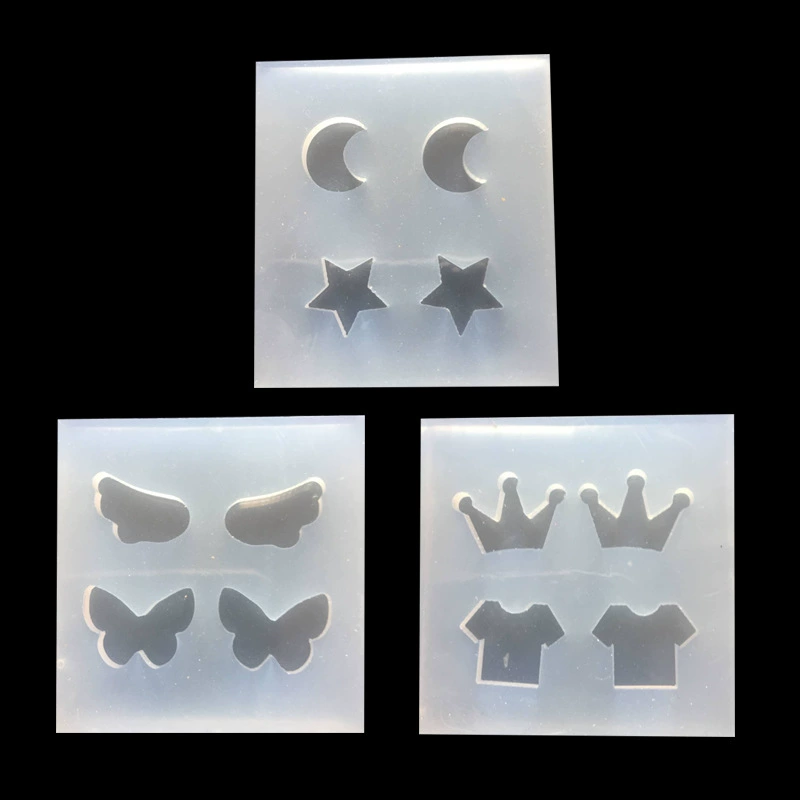 Pha lê tự làm Epoxy uv Epoxy Mini Wings Moon Stars Crown Hand Stud Vòng cổ khuôn khuôn silicon hình thú