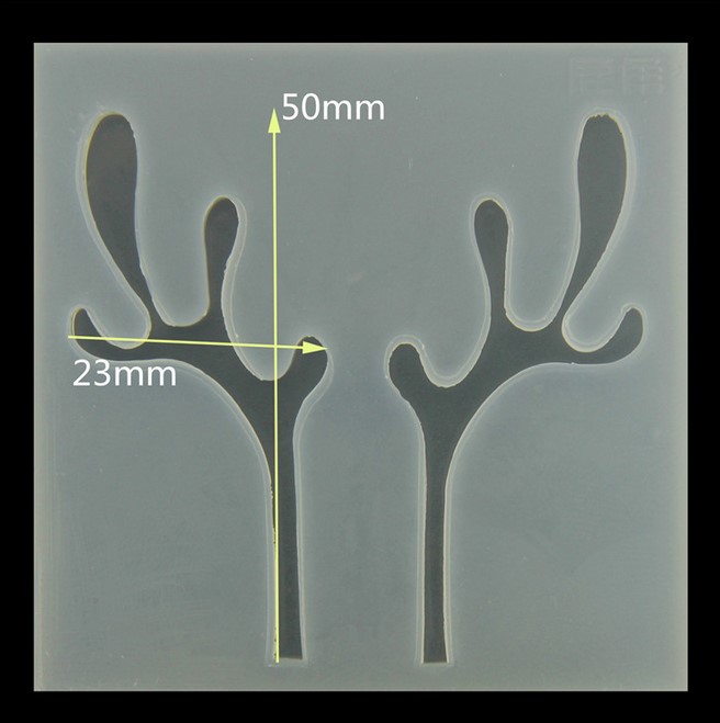 Mới DIY handmade pha lê thả gel silicone khuôn elk kẹp tóc khuôn silicon mờ với cùng một đoạn khuôn silicon hình thú