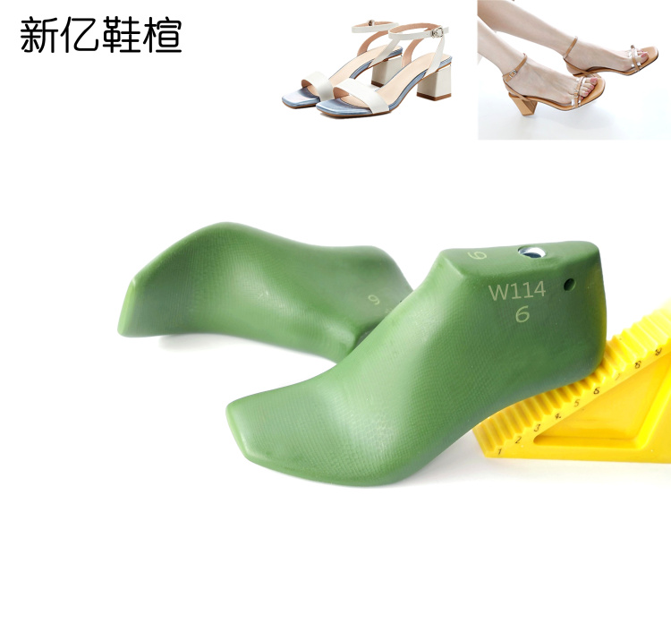 Female outer sandals with head of the head of the open toe sandals and heels 6 5CM square head sandals shoe mould W114