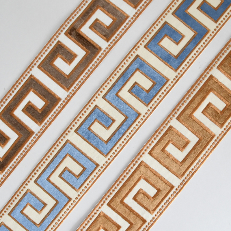 Tianhe lace manufacturer direct sales of 9 cm embroidery curtain sofa set of red wood furniture cushion adjuvant cutting