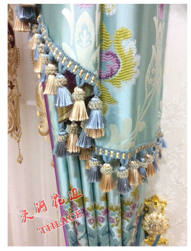 Tianhe mới rèm cửa ren xác thực treo màu tua đầy đủ ren rèm nhà máy phụ kiện trang trí phụ kiện sofa - Phụ kiện rèm cửa thanh treo rèm cửa giá rẻ