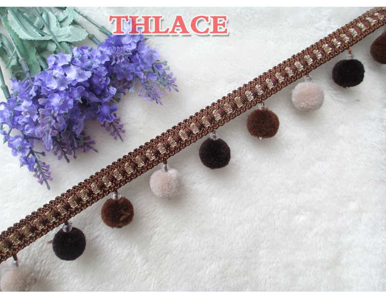 Tianhe rèm cửa ren mới hạt nhỏ bayberry bóng nhà dệt phụ kiện gối đầm ren trang trí treo tai cắt - Phụ kiện rèm cửa