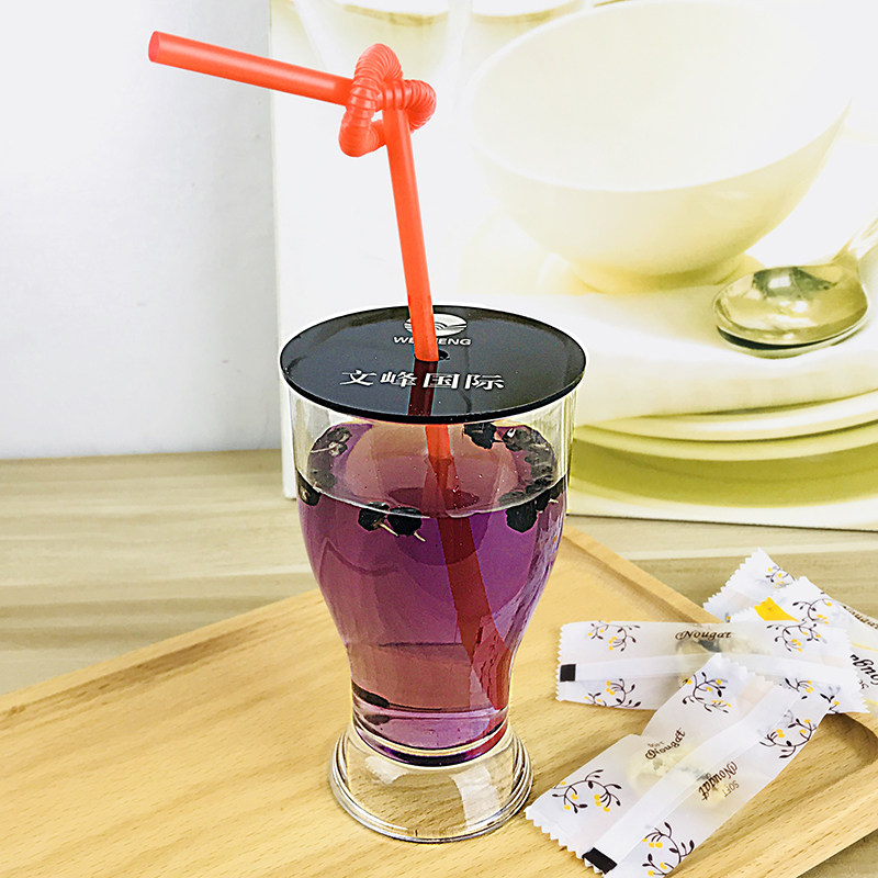 Fall-resistant pc drinking cup with lid beauty salon transparent plastic water cup anti-fall creative restaurant acrylic cup