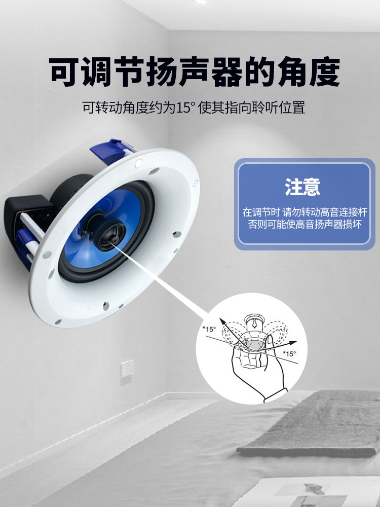 Guoyu G-96H Fixed-Resistance Ceiling Speaker Ceiling-Mounted Audio Hifi Speaker Stereo Home Theater Subwoofer