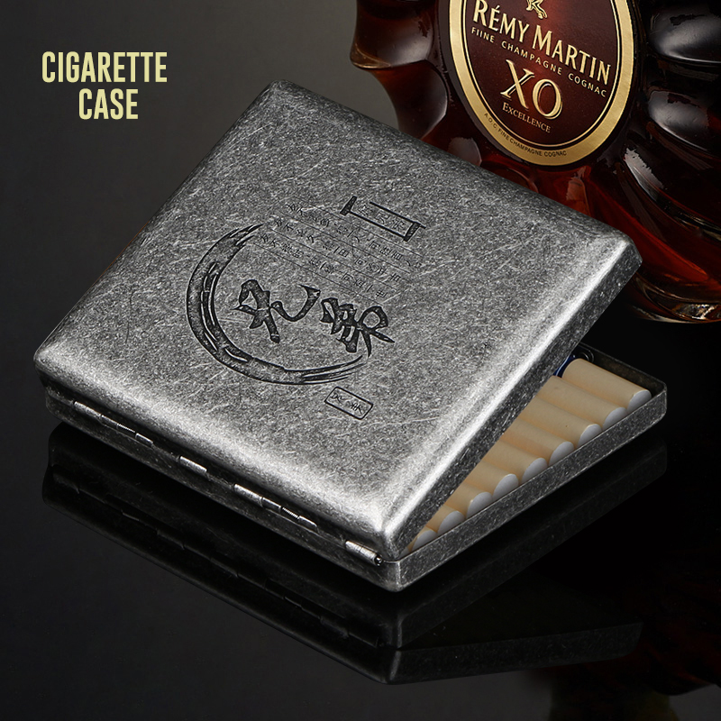 High-end men's pure copper 20 clothes metal cigarette case ultra-thin 16 plus thick outdoor carry-on cigarette case
