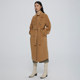 MEST New 2021 Retro Autumn and Winter Woolen Coat Women's Waist Solid Color Mid-Length Coat High-end