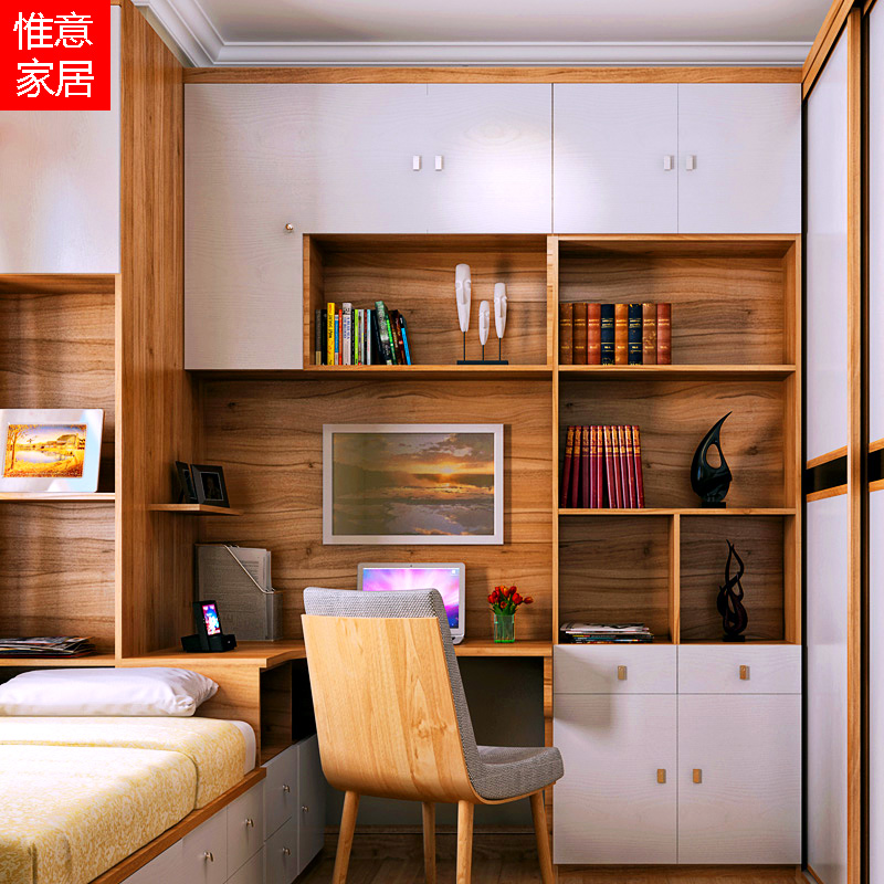 Beijing custom tatami bed storage platform bedroom bay window study children's room solid wood tatami wardrobe custom