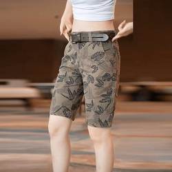 2025 Summer New Sports Casual Shorts for Men, Korean Style Slim Fit, Youth Fashion Printed Mid-Length Thin Shorts