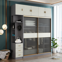 Push Ramen Wardrobe Light Extravagant Modern Minimalist Home Containing Composition Closet Small Family Type Bedroom Glass door wardrobe