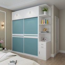 Wardrobe sliding door simple modern bedroom combination integral assembly wooden sliding door sliding door wardrobe wardrobe economy type