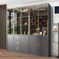 Solid wood wine cabinet light and luxurious modern minimalist CLOSED CABINET WITH GLASS DOOR FOR HOME LIVING ROOM FLOOR PARTITION LEANING AGAINST WALL SCREEN CABINET