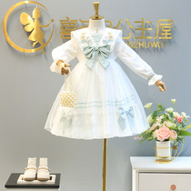 Girls lolita Princess Dress 2021 Spring and Autumn New Embroidered Little Girl Dress lolita Childrens Skirt