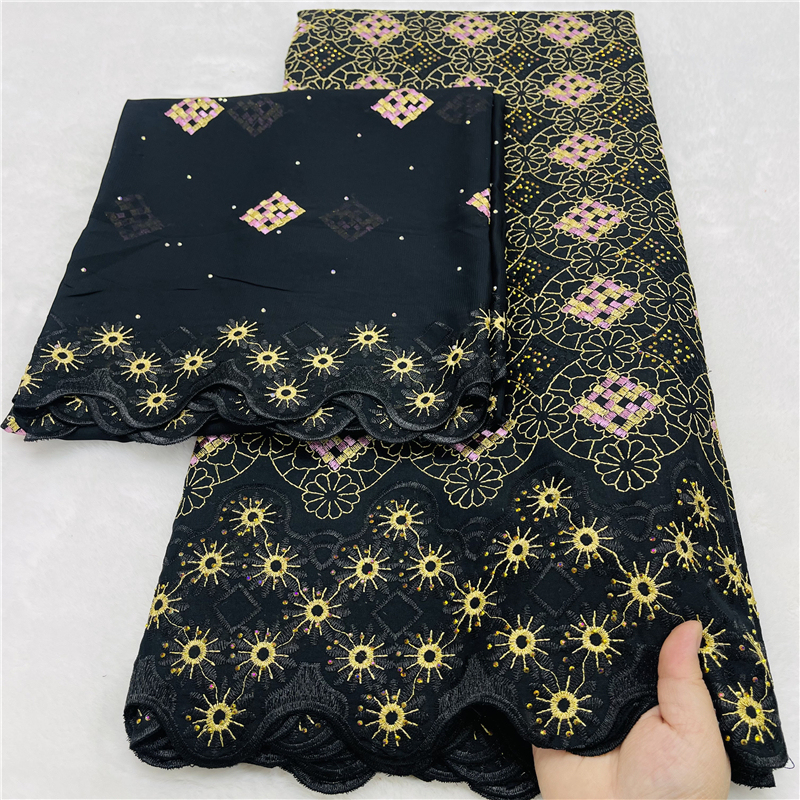 In-Stock 5Y+2Y Swiss Pure Cotton Fabric Embroidered Fabric Wedding Mesh Fabric Embroidered Floral Lace Fabric for Wedding and Banquet Dresses