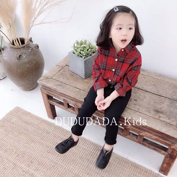 Bé trai 2018 mùa đông mới cộng với áo nhung trẻ em thời trang kẻ sọc kẻ sọc ấm áp áo khoác bé gái sơ mi kẻ sọc cá tính cho bé