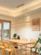 Natural Wood Style Restaurant Chandelier Walnut Color Eye-Protecting Japanese Retro Linear Long Dining Table Bar Counter Lighting Casagd