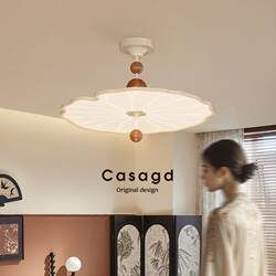 Song Dynasty Aesthetic Bedroom Lotus Leaf Ceiling Lamp French Mid-Century Master Bedroom Lamp Melard Living Room Study Chandelier Casagd