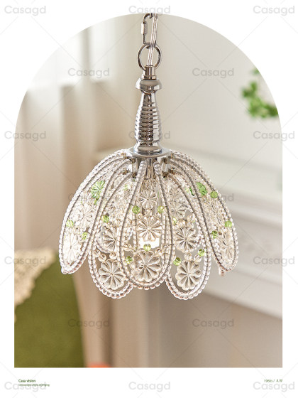 Italian-Style Light Luxury Bedroom Crystal Chandelier, French Mid-Century Style Entryway Hallway Dining Room Pendant Light Casagd