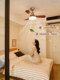 Bedroom fan chandelier multi-block strong wind retro solid wood LED ceiling fan light integrated restaurant home casagd