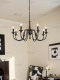 Dark Style Solid Wood Living Room Chandelier American Retro Dining Room Candle Lamp French Vintage Bedroom Study Lamp Casagd