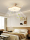 French-Style Vintage Restaurant Fan Light, New Chinese-Style Retro Internet-Famous Floral Eye-Protection Ceiling Fan Light for Living Room and Bedroom Casagd