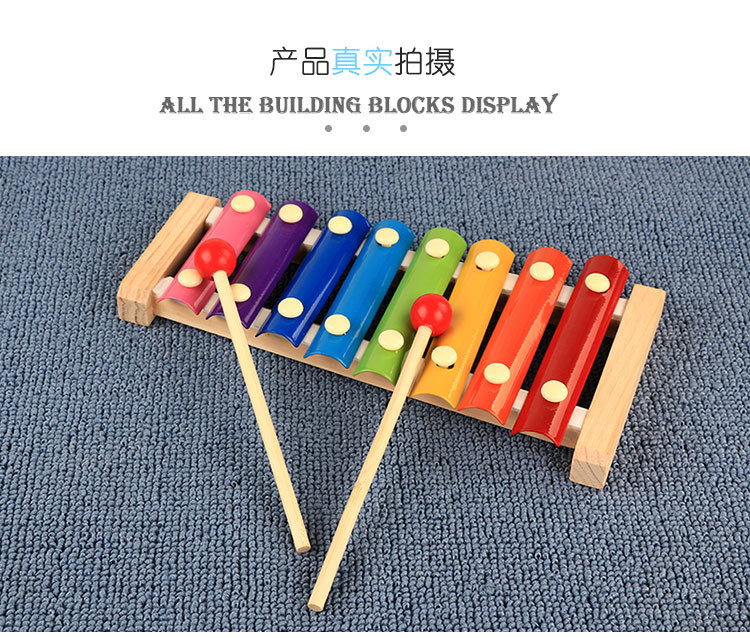 Nhà máy sản xuất đồ chơi giáo dục bằng gỗ trực tiếp cho trẻ em gõ tám nhịp trên đàn piano đánh bại nhạc cụ mầm non xylophone đàn piano cho bé gái