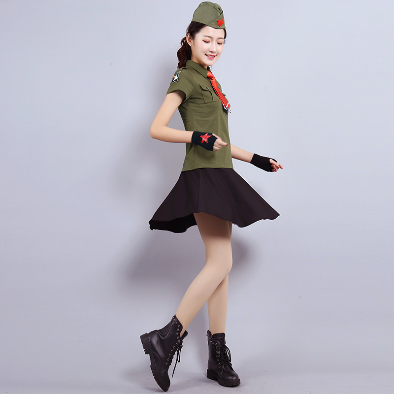 Water Soldier Dance Suit Clothing Two Sets Women's 2018 New Summer Dance Suit Pure Cotton Short Sleeve Square Dance Play Out