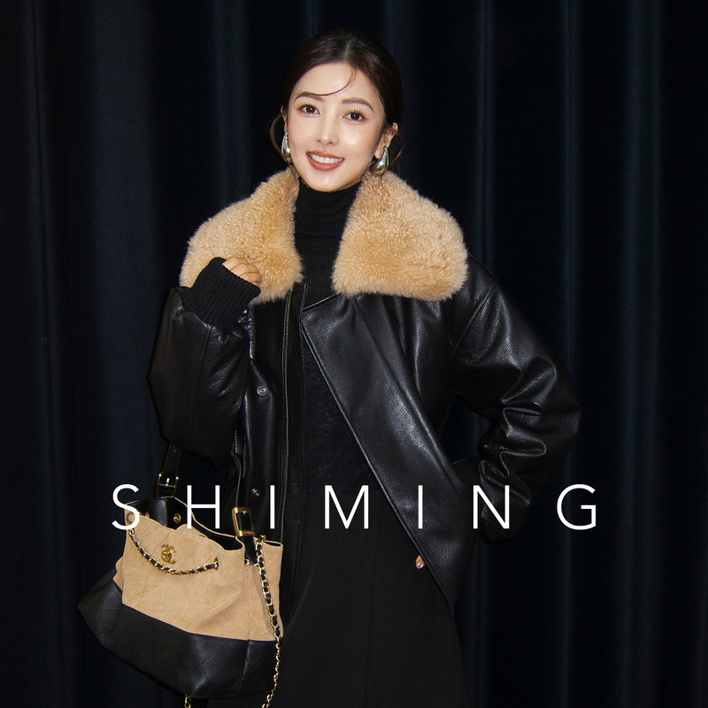 Shiming New Zealand Imported Sheepskin Genuine Leather down Jacket Women's Cashmere Large Lapel Goose down Leather Jacket Shiming New Zealand Imported Sheepskin Genuine Leather down Jacket Women's Cashmere Large Lapel Goose down Leather Jacket