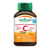 Canadian Jamieson health care vitamin C chewable tablets children adult VC zinc supplement 200 capsules