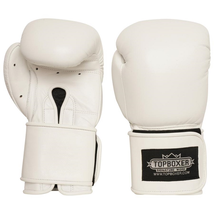 Foreign high-end topboxer white boxing Sanda mixed martial arts gloves boxing gloves leather winning