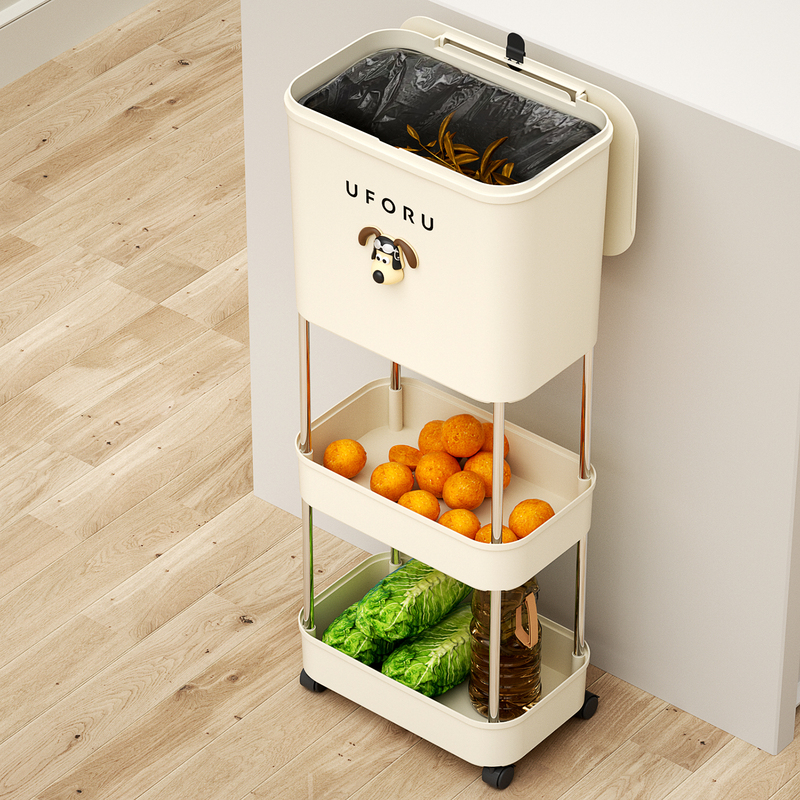 Ufuru Kitchen Double-Layer High Trash Can for Home Use, Living Room Storage Rack, Dry and Wet Separation, Large Capacity, Movable 2026 Ufuru Kitchen Double-Layer High Trash Can for Home Use, Living Room Storage Rack, Dry and Wet Separation, Large Capacity, Movable 2026