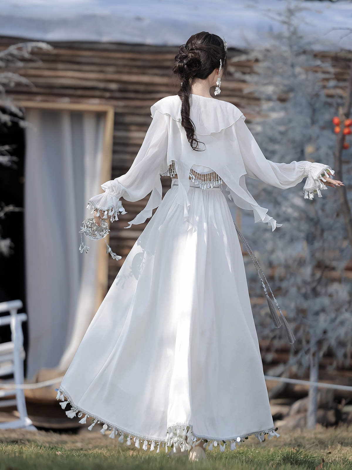 Китайцы одежда наборы 锦慕汉服[白银]苗疆少女白色异域风苗族元素服装民族风汉元素套装