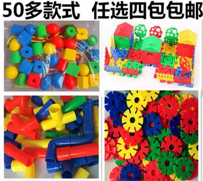 Rocket bullet snowflake children's desktop early education puzzle plastic puzzle toy kindergarten building blocks