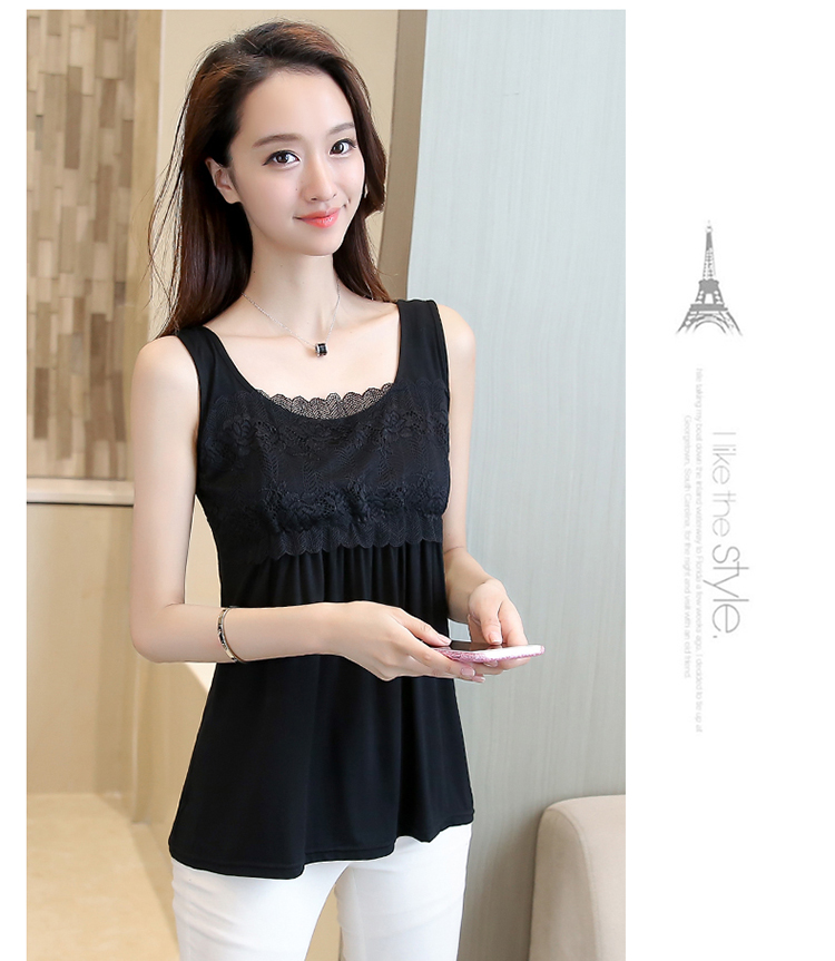 Váy mùa hè mới khoe bụng phiên bản Hàn Quốc buông thả dài hoang dã kiểu áo len ren modal áo vest nữ áo nữ