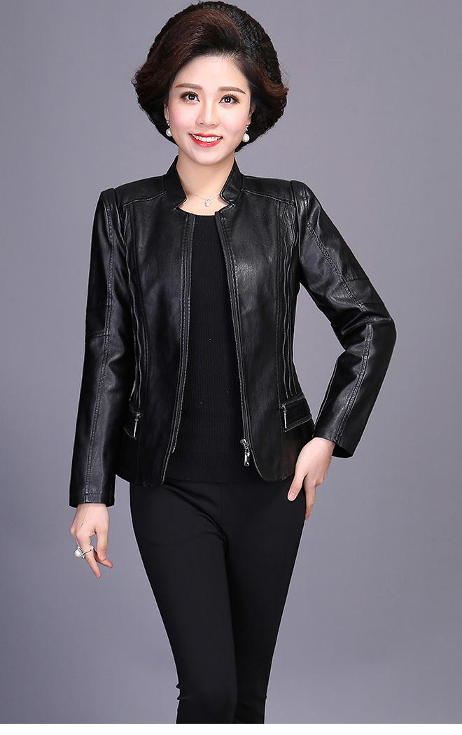 Áo khoác nữ mùa xuân và mùa thu 2018 dành cho phụ nữ áo da biker