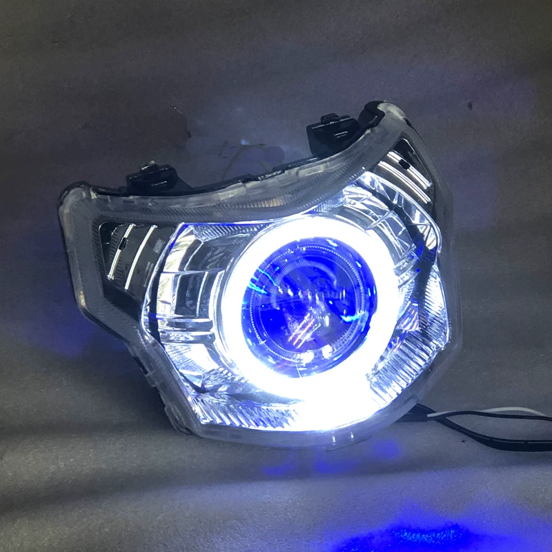 Аппарат фар Husi AS125 сверхяркая лазерная матричная LED линза модифицированная Ангел Демон 65W и Четыре