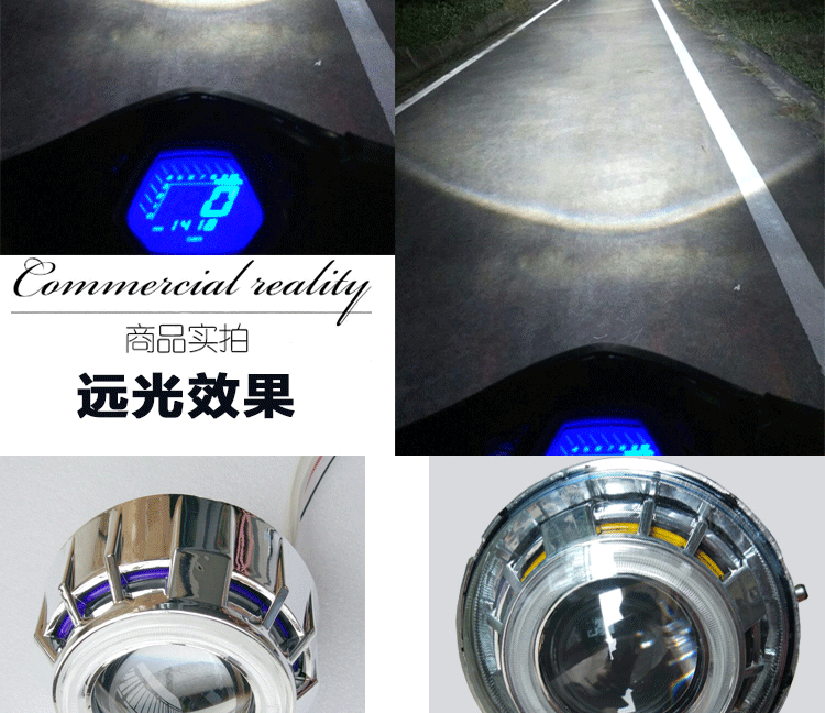 Xe máy Xenon Đèn Pha Trang Bị Thêm Thiết Ma Quỷ Thiên Thần Eyelights Ống Kính Fisheye HID Xenon 3 Inch 3.5 Inch đèn pha trắng xe máy
