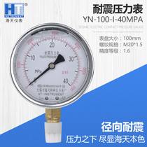 Spot Wuxi Haitian special pressure gauge factory Earthquake resistant pressure gauge YN-100-I-40MPA