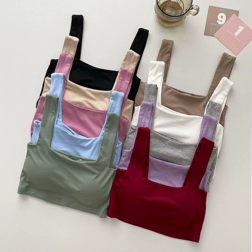 Майка топ, летний цветной бюстгальтер-топ для школьников, бюстгальтер без косточек, 2021 года, в корейском стиле, красивая спина