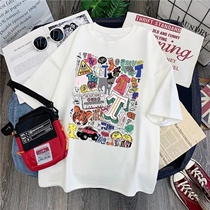 Childrens clothing girls summer cotton short-sleeved T-shirt 2021 New Korean version of foreign style loose coat